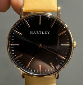 Heritage Rose Gold Black Dial with Beige Leather
