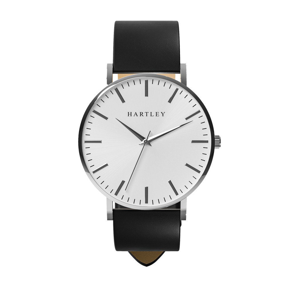 Heritage Silver with Black Leather Hartley Watches