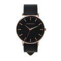 Heritage Rose Gold Black Dial with Black Leather
