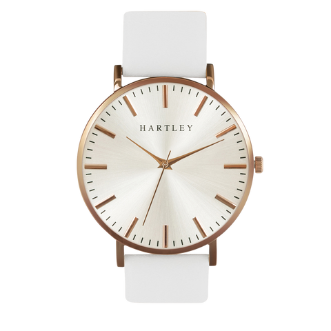 Hartley Original Rose Gold Case - White Strap